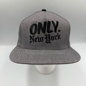 Only NY New York Snapback Hat Heather Gray Black Embroidered Streetwear Cap NWOT